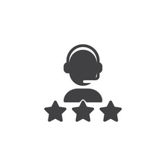 Customer service rating vector icon. filled flat sign for mobile concept and web design. customer feedback simple solid icon. Symbol, logo illustration. Pixel perfect vector graphics