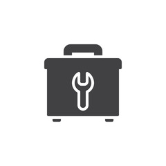 Toolbox vector icon. filled flat sign for mobile concept and web design. tool kit box repair construction simple solid icon. Symbol, logo illustration. Pixel perfect vector graphics