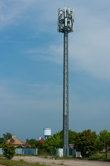 Obraz premium Transmitter for transmission of radio, television broadcasting, Internet and GSM signal.