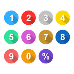 colorful number icon set isolated vector