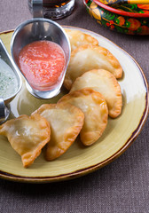 Traditional russian pirogi snack