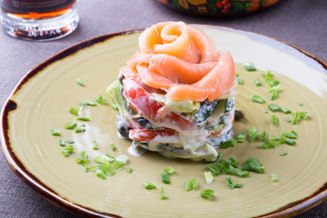 Salted salmon salad