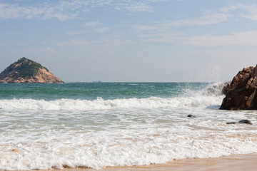 The coast of the ocean in Hong Kong