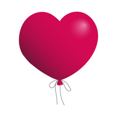Fototapeta na wymiar Pink heart shape helium balloon. Vector illustration.