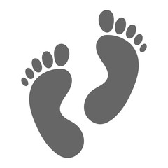 Two human footprint silhouettes. Barefoot. Vector.