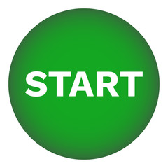 START round button. Green. Vector icon.