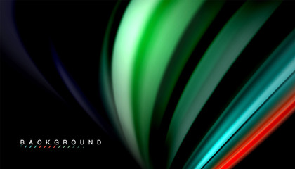 Fluid mixing colors, vector wave abstract background