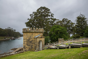Buildings at Port Arthur penal colony world heritage site in Tasmania