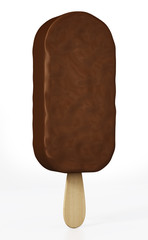 Stick ice cream on blue background. 3D illustration