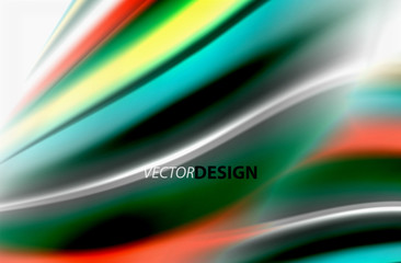 Rainbow color waves, vector blurred abstract background