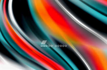 Rainbow color waves, vector blurred abstract background