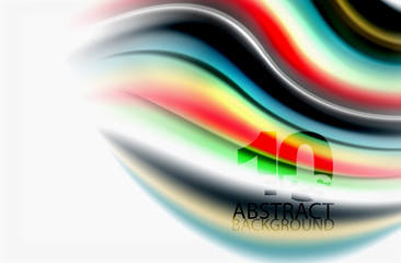 Rainbow color waves, vector blurred abstract background