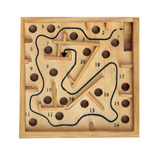 Vintage table game labyrinth isolated on white background