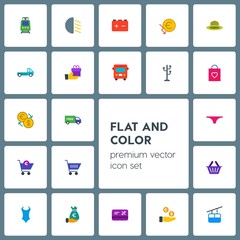 Modern Simple Set of transports, clothes, money, shopping Vector flat Icons. Contains such Icons as  front, euro,  delivery,  repair,  female and more on grey background. Fully Editable. Pixel Perfect