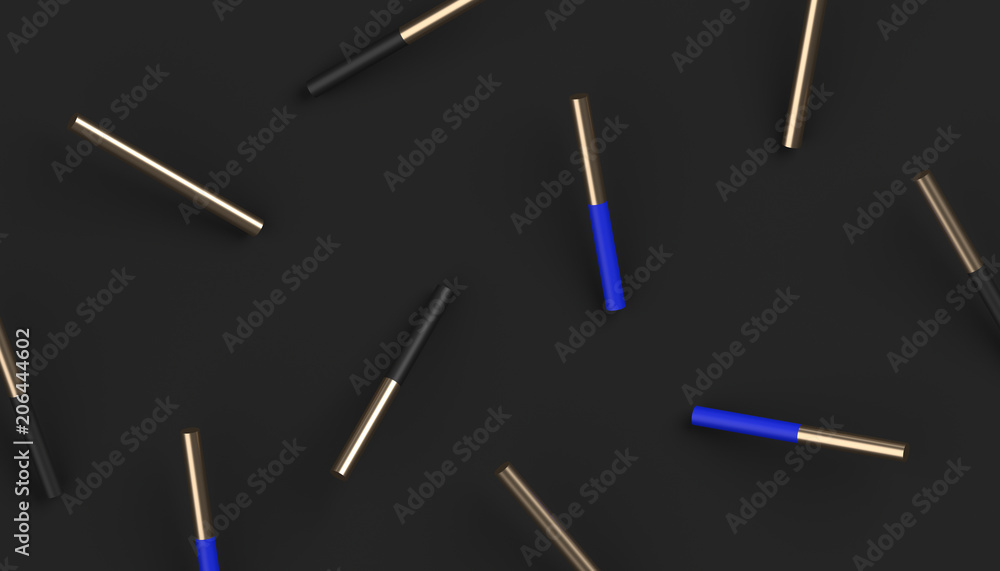 Poster abstract 3d rendering of geometric background with cylinder shapes. modern striped minimalistic desi
