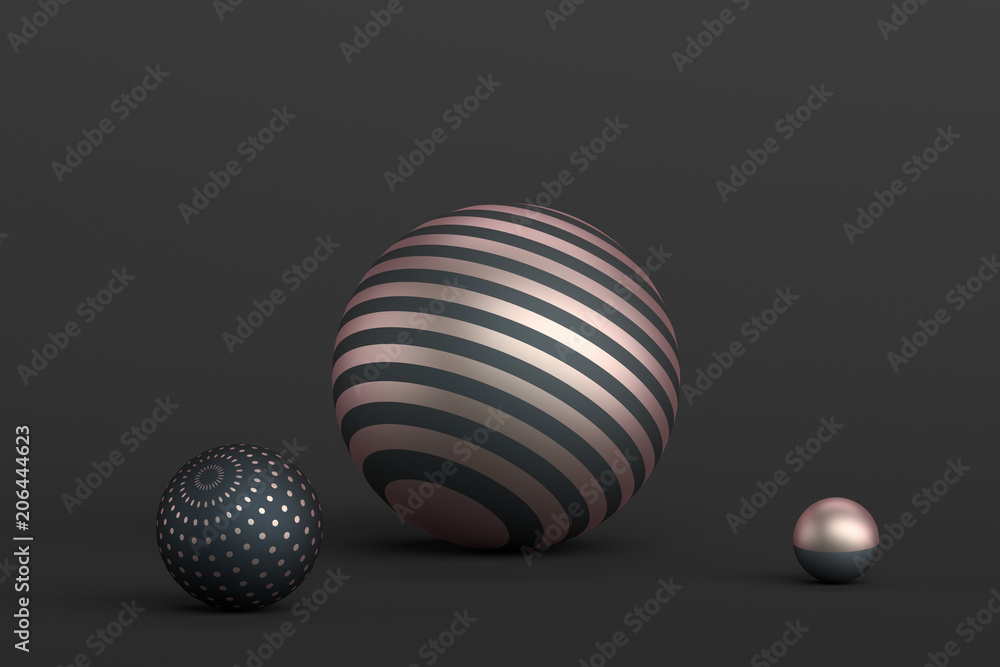 Aufkleber abstract 3d rendering of geometric shapes. minimalistic composition. modern background design with s