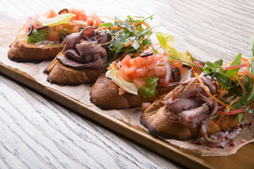 Traditional italian appetizer sanwiches