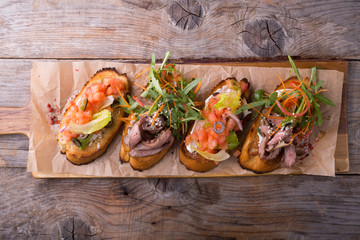 Traditional italian appetizer sanwiches