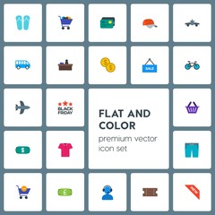 Modern Simple Set of transports, clothes, money, shopping Vector flat Icons. Contains such Icons as  white,  service,  clothes,  comfortable and more on grey background. Fully Editable. Pixel Perfect