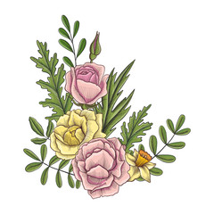 vintage vector floral composition