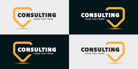 Consulting Chat logo sign, icon, label. Vector illustration