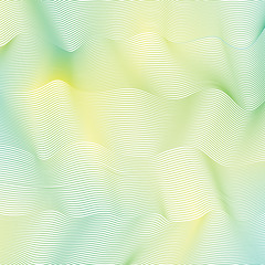 Abstract waving background, vibrant green, yellow hues. Vector wavy pattern. Summer, spring concept. Glowing elegant waving lines. Line art shiny design element. EPS10 illustration