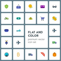 Modern Simple Set of transports, clothes, money, shopping Vector flat Icons. Contains such Icons as speed,  airplane,  business,  sweater and more on grey background. Fully Editable. Pixel Perfect