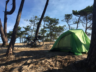 Zelt und bikes