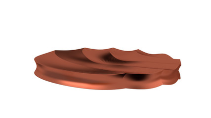 Bronze Circle with many Curved and Circle Waves on the Right