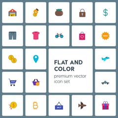 Modern Simple Set of transports, clothes, money, shopping Vector flat Icons. Contains such Icons as  store,  dollar,  market,  full,  usd and more on grey background. Fully Editable. Pixel Perfect