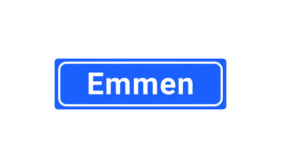 Blue And White City Sign Of Emmen
