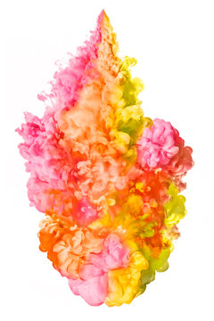 Colourful flowery smoke trail with copy space