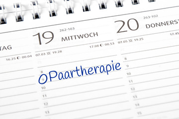 Eintrag im Kalender: Paartherapie