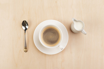 coffee on wood background