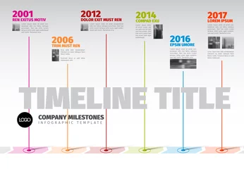 Foto op Plexiglas Vector Infographic Company Milestones Timeline Template © Petr Vaclavek
