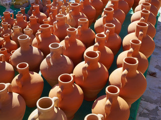 Fototapeta na wymiar Wide selection of clay pots and vases Spain
