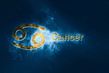 Cancer Horoscope Sign. Abstract night sky background © allexxandarx