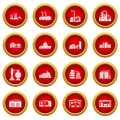 Factory icons set. Simple illustration of 16 tennis icons set vector icons for web