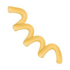 Torchietti pasta mockup. Realistic illustration of torchietti pasta vector mockup for web design isolated on white background