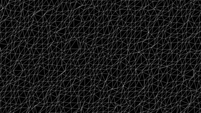 Abstract white wireframe pattern motion background.Connection wireframe structure with particles animation

