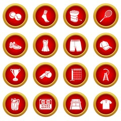 Tennis icons set. Simple illustration of 16 tennis icons set vector icons for web