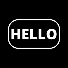 Hello sign icon on dark background