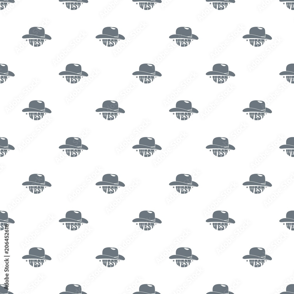 Poster wild west cowboy hat pattern vector seamless repeat for any web design