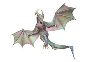 Obraz premium 3D Fantasy Fantasy Dragon na białym tle