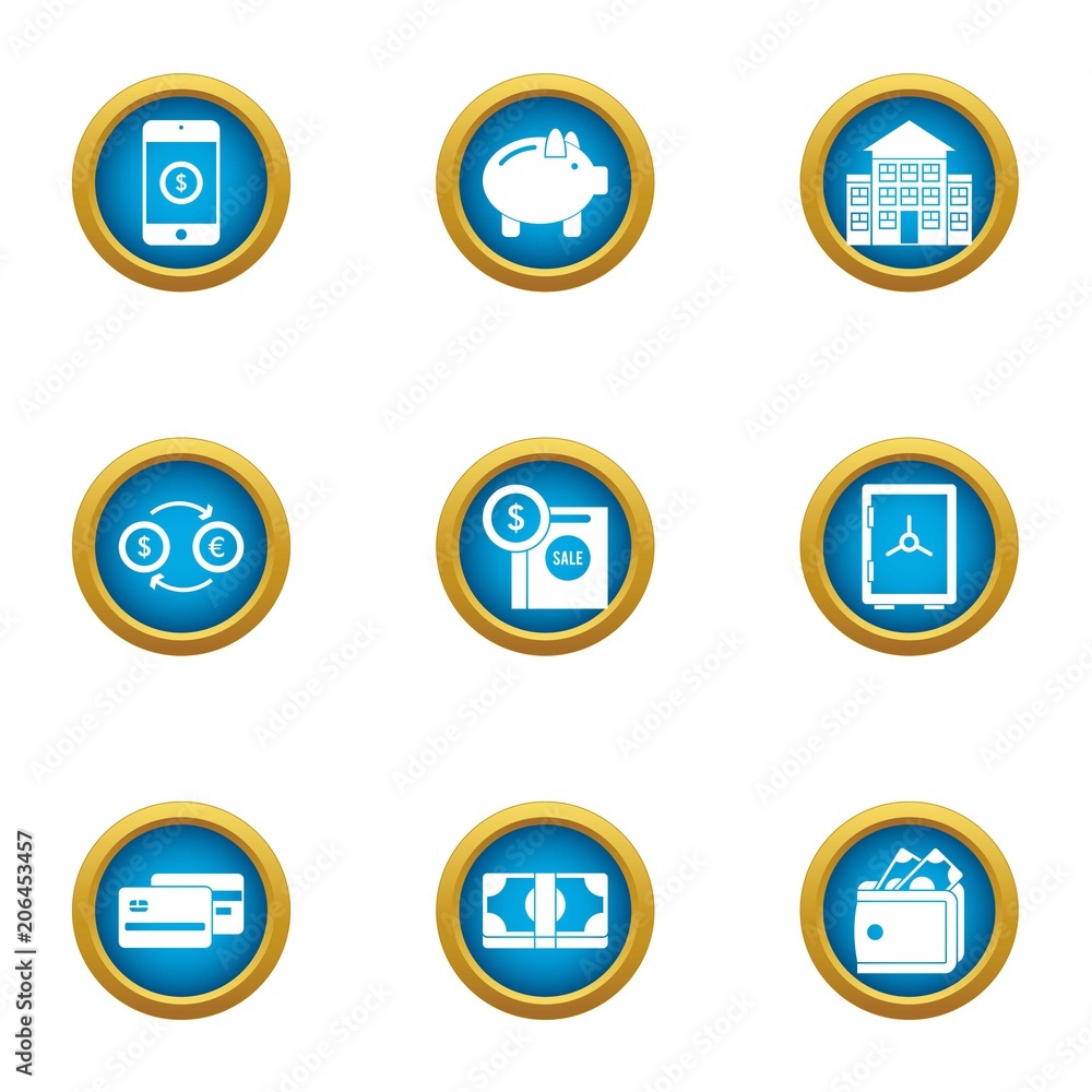 Poster paid service icons set. flat set of 9 paid service vector icons for web isolated on white background