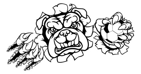 Bulldog Soccer Football Mascot