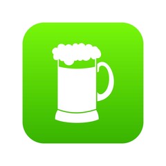 Mug of dark beer icon digital green for any design isolated on white vector illustration