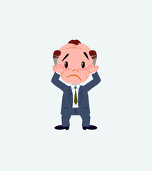 Old businessman, surprised.
