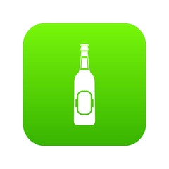 Bottle of beer icon digital green for any design isolated on white vector illustration