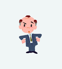 Old businessman with an expression of unpleasant surprise.